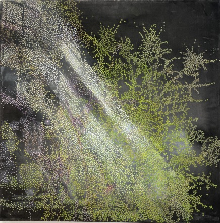 Lysets mellemrum, akryl på lærred, 55x55 cm.
