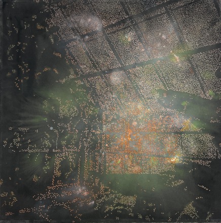 Når drømmene flyver frit, akryl på lærred, 55x55 cm.